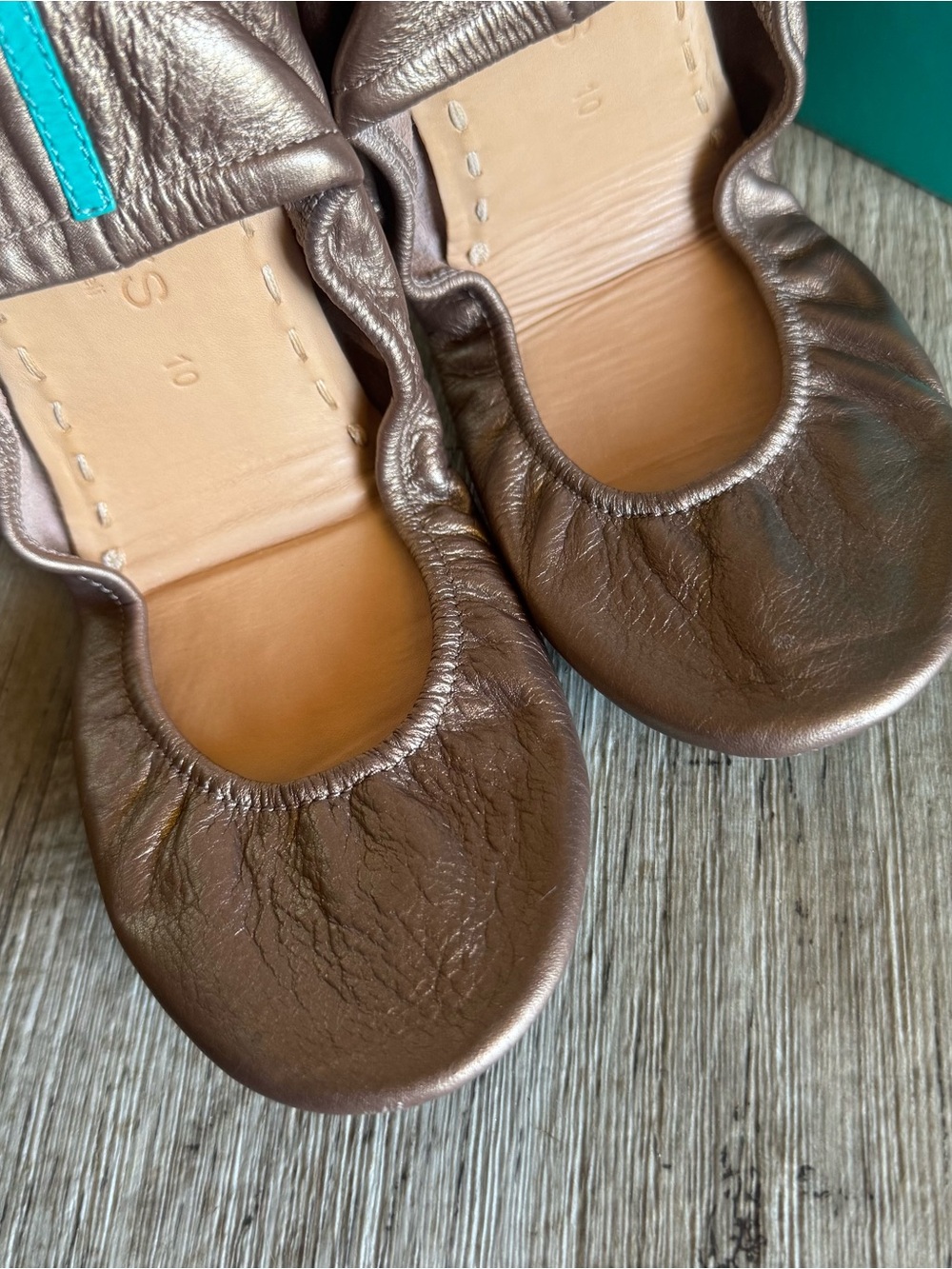 TIEKS by Gavrieli Ballet Flats Womens Size 10 Metallic Bronze